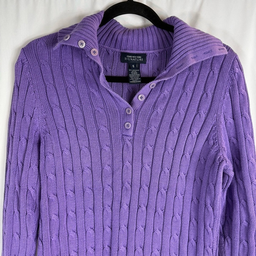 Jones New York Purple Cable Knit Women's
Sweater Size: S - Picture 3 of 11
